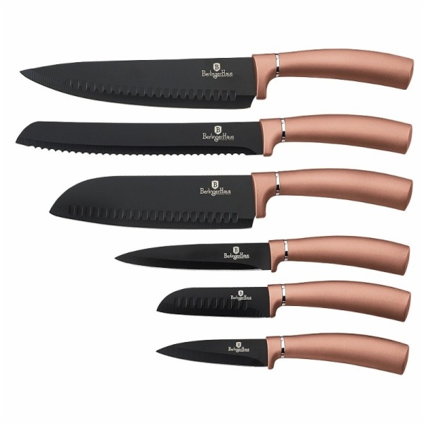 Sada nožů s nepřilnavým povrchem 6 ks Rosegold Metallic L...