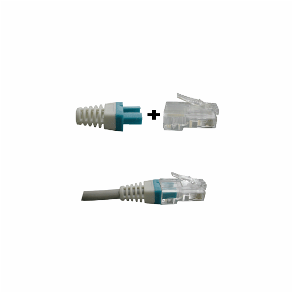 DATACOM Manžetka pro konektor RJ 45 modrá/bílá 100 ks