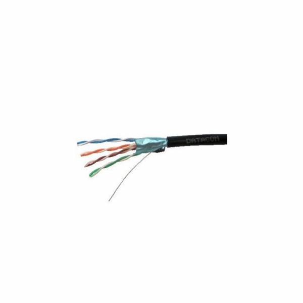 DATACOM OUTDOOR FTP drát CAT5E  PE,Fca 100m černý