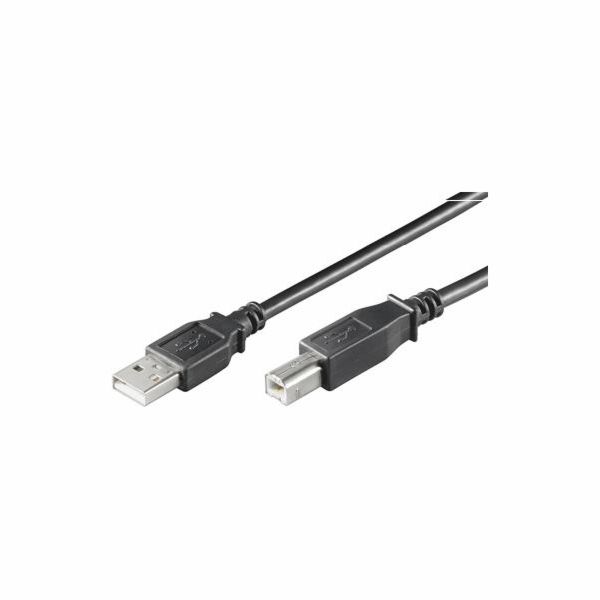 Kabel MICRO_CONNEC USB TypeA M, USB TypeB M, 0,1m, černý