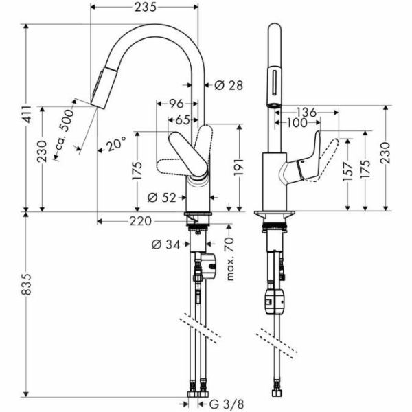 Kuchyňská baterie Hansgrohe Focus 318158