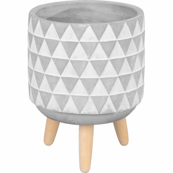 Květináč dekorační cement s nožkami 13x13x12 cm
