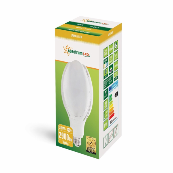 LED žárovka SPECTRUM, B12, E27, 30 W, 2900 lm, 4000 K