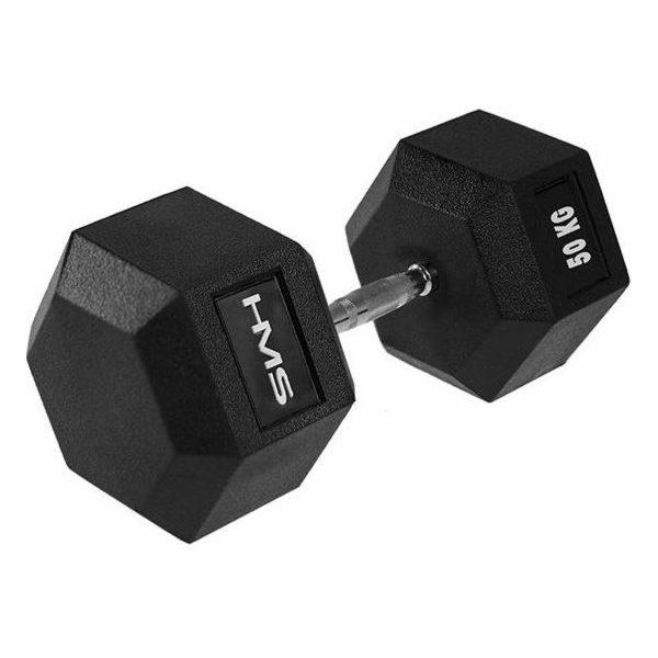 Pogumovaná činka HMS Hex Pro 1 x 50 kg