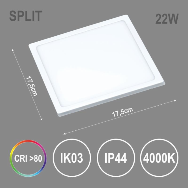 Závěsná lampa Tope Split, 22W, 4000°K, LED, bílá