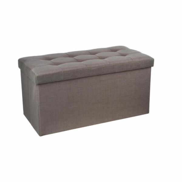 Pouf Atmosphera 140091B, šedý, 76 cm x 38 cm x 38 cm