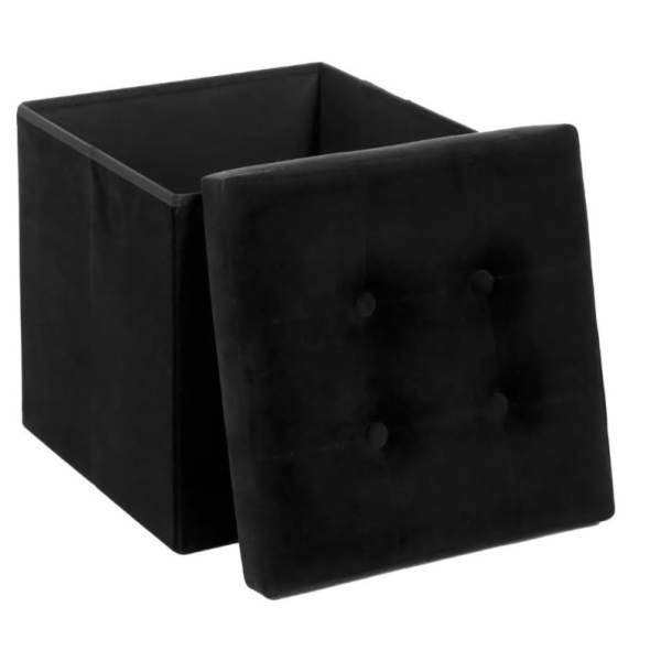 Pouffe Atmosphera Velvet, černá, 38 cm x 38 cm x 38 cm
