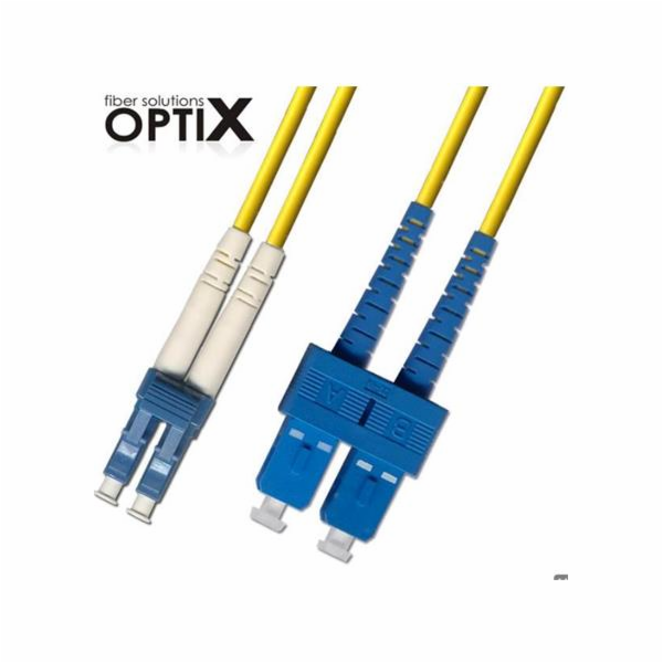 Optický patchkabel duplexní, LC-SC 9/125um SM, 1m, OS2