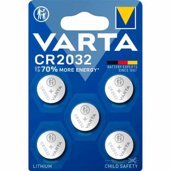 1x5 Varta electronic CR 2032 Lithium Knopfzelle 06032 101...