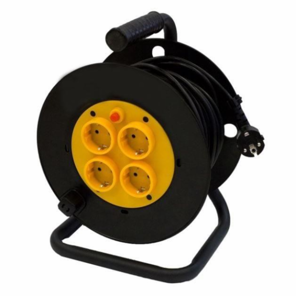 Prodlužovací kabel s cívkou OKKO, 4 místa, 25m