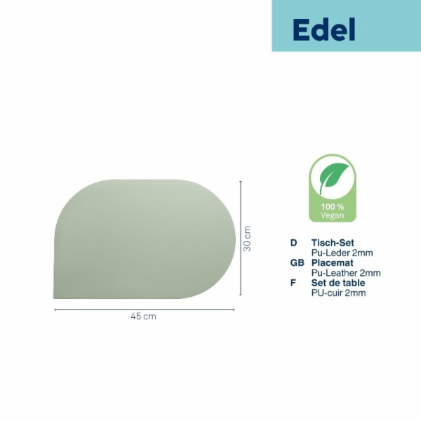 Prostírání EDEL PU kůže kouřově zelen, 45,0x30,0x0,17cm K...
