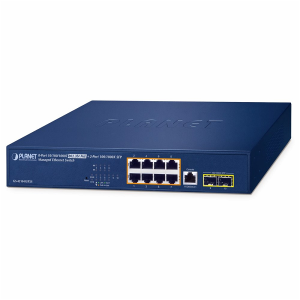 Planet GS-4210-8UP2S L2/L4 switch, 8x1Gb, 2x1Gb SFP, 8x P...