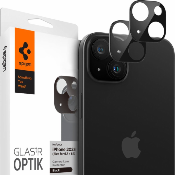 Spigen Glass tR Optik 2 Pack, černý - iPhone 15/15 Plus/1...
