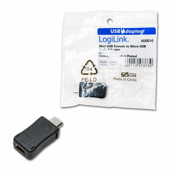 LogiLink microUSB - miniUSB USB adaptér černý (AU0010)