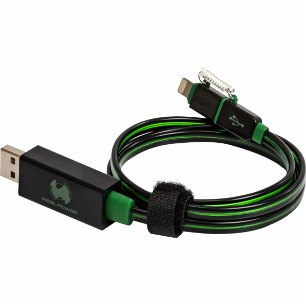 Realpower USB-A - microUSB USB kabel 0,75 m Zelený (185962)