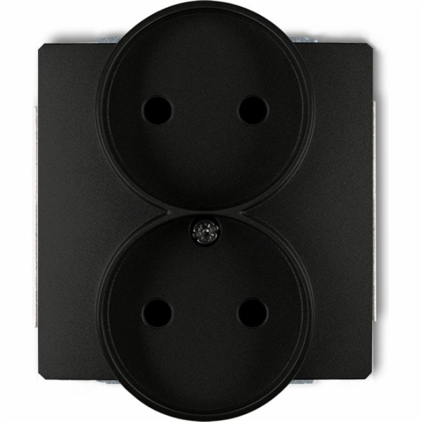 Dvojitá zásuvka Deco b/u matná černá (12DGPR-2)