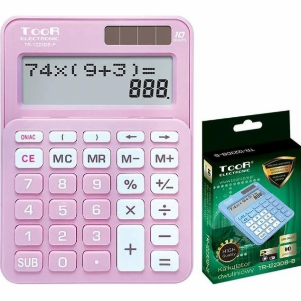 Elektronická kalkulačka Toor Dvouřádková kalkulačka s 10 ...