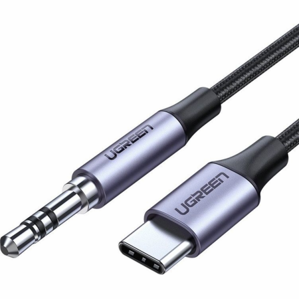 Uzelený USB-C kabel USB – mini Jack 3,5 mm 1 m šedý (UGR4...