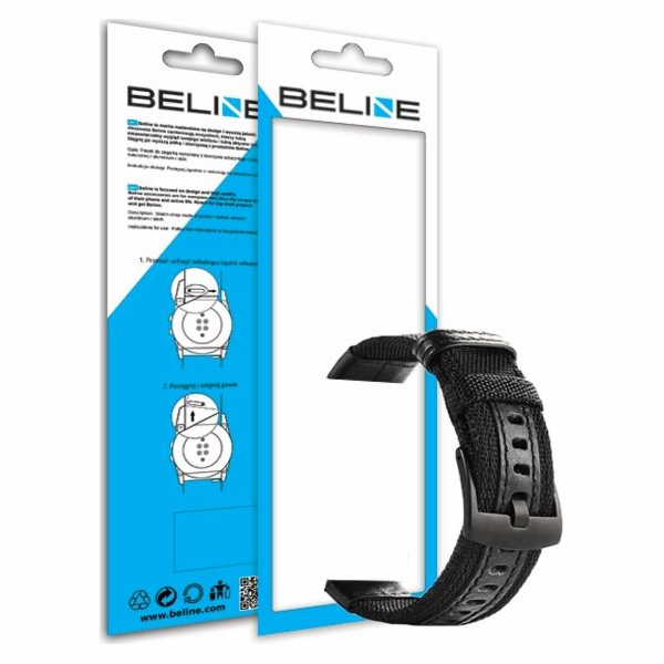 Beline Beline Watch pásek 20mm Weekender černo/černý
