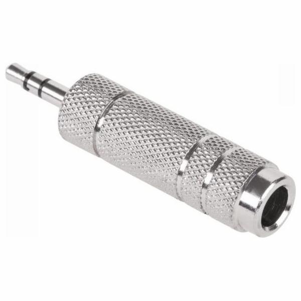 AV adaptér Jack 3,5 mm – Jack 6,3 mm stříbrný (ZLA0322)