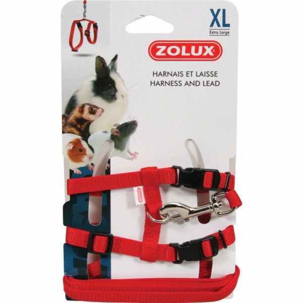 Zolux Postroj a vodítko pro králíka XL, červené