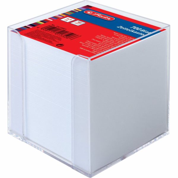 Herlitz Herlitz Zettelkasten tr. 9x9cm 700Bl weiß s Deckb...