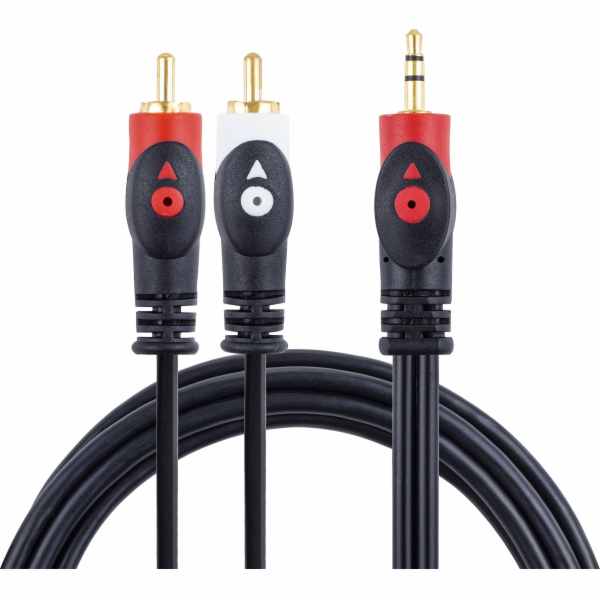 Libox Jack 3,5mm - RCA (Cinch) kabel x2 3m černý (LB0023)