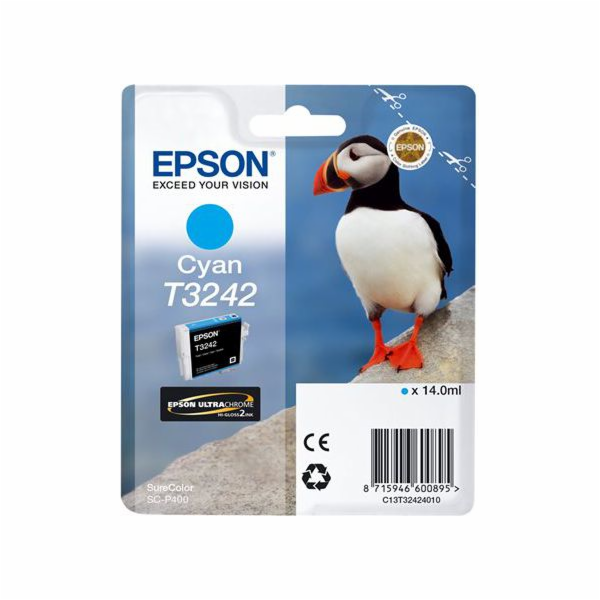 Inkoust Epson T3242 Puffin Cyan (C13T32424010)