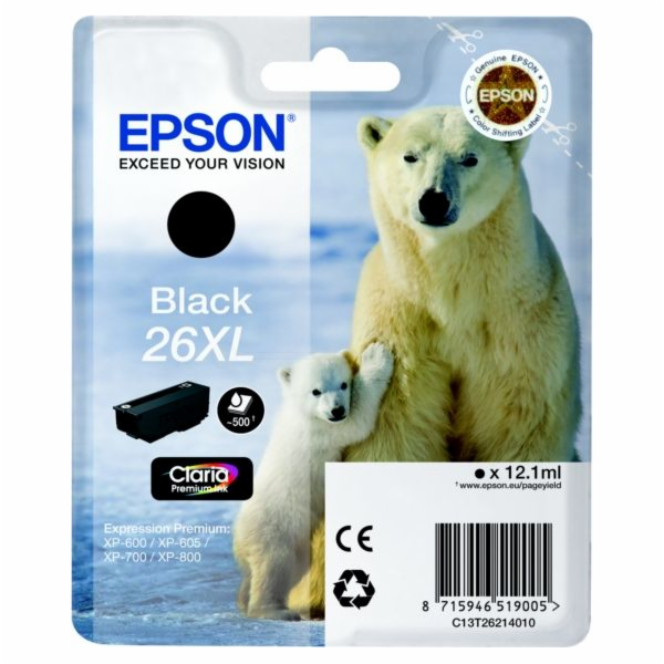 Inkoust Epson T2621 XL / C13T26214010 (černý)