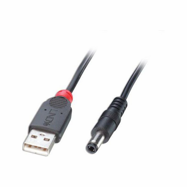 Lindy USB-A – DC kabel 5,5 mm 1,5 m černý (70267)