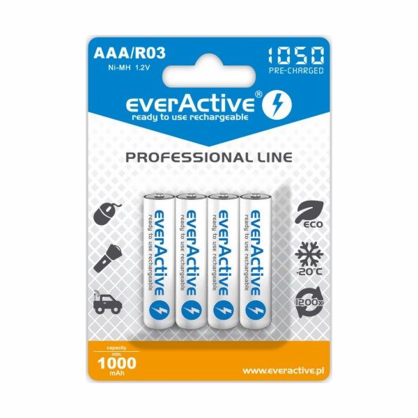 EverActive Professional Line AAA / R03 1050mAh baterie 4 ks.