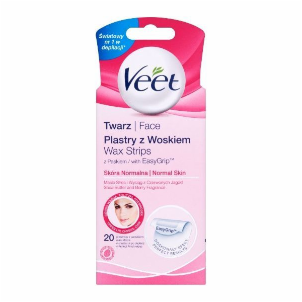 Veet Strips s voskem na depilaci obličeje 20 ks