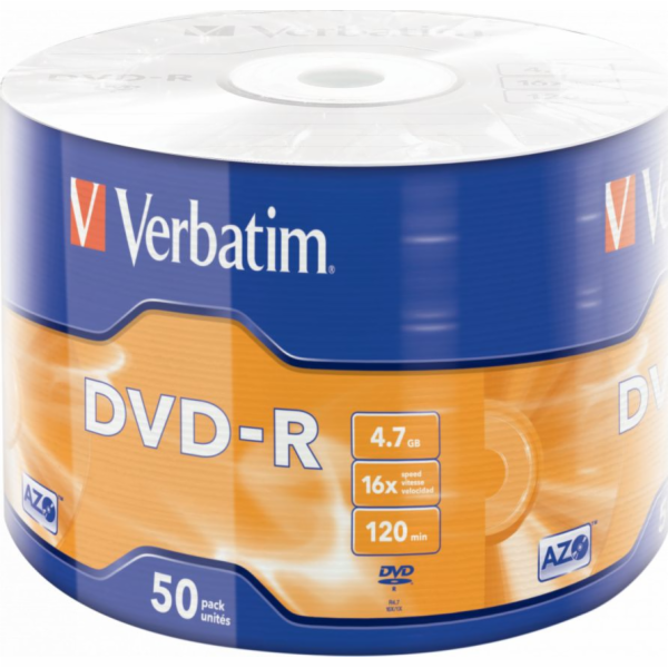 Verbatim DVD-R 4,7 GB 16x 50 kusů (43788)