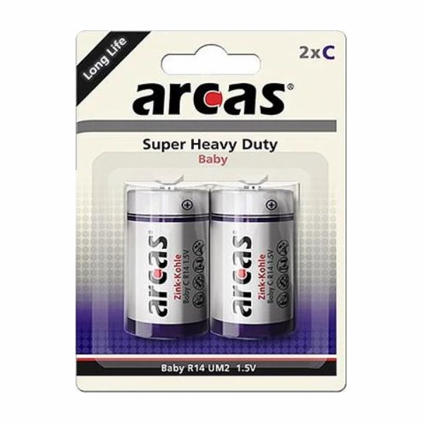 Baterie Arcas Super Heavy Duty C / R14 2 ks.