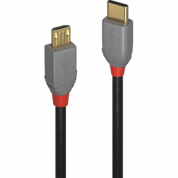 Lindy USB-C - microUSB kabel 0,5 m černý (36890)