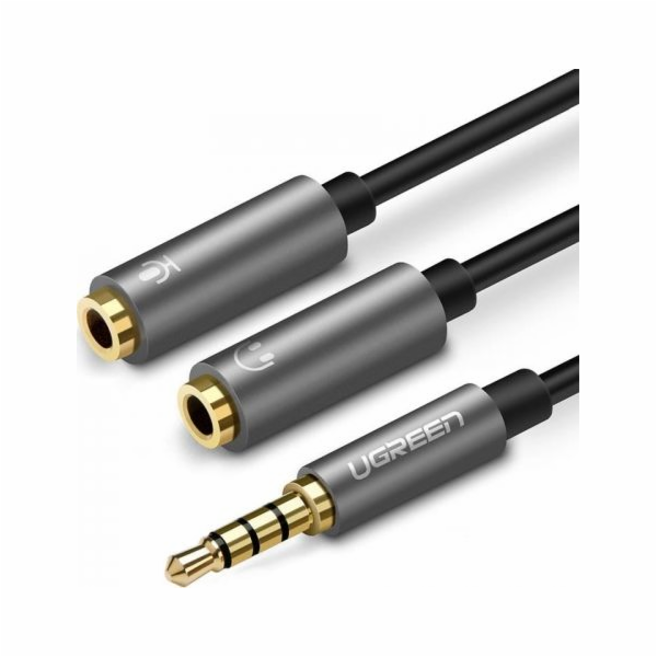 Ugreen Jack 3,5 mm – Jack 3,5 mm x2 kabel černý (30619)
