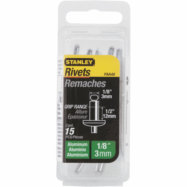Hliníkový trhací nýt Stanley 3x13mm, 15 ks. 1-PAA48T