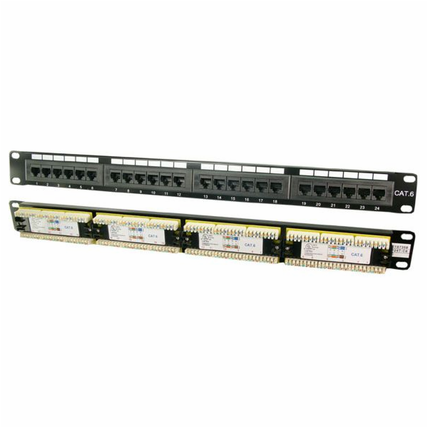 LogiLink Patch panel 19 1U 24x RJ-45 Cat.6 Black (NP0004)