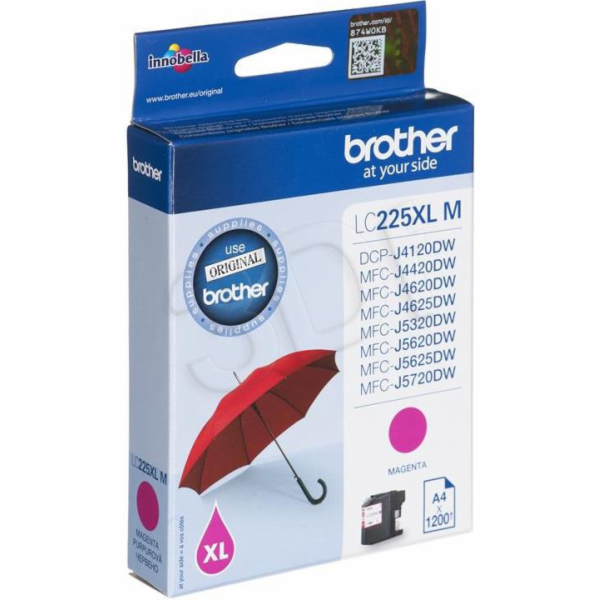 Originální inkoust Brother LC225XLM (purpurový)