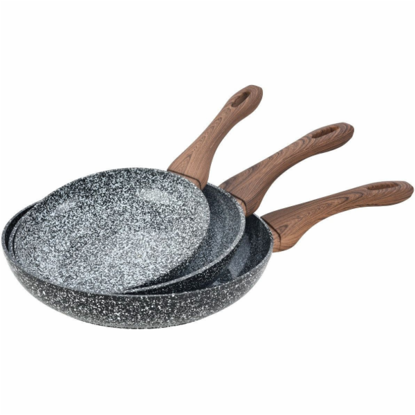 Sada pánví KingHoff Granit Wood 20 24 28 cm 3 ks.