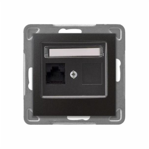 Ospel Computer socket Impresja single cat. 5e antracit (G...