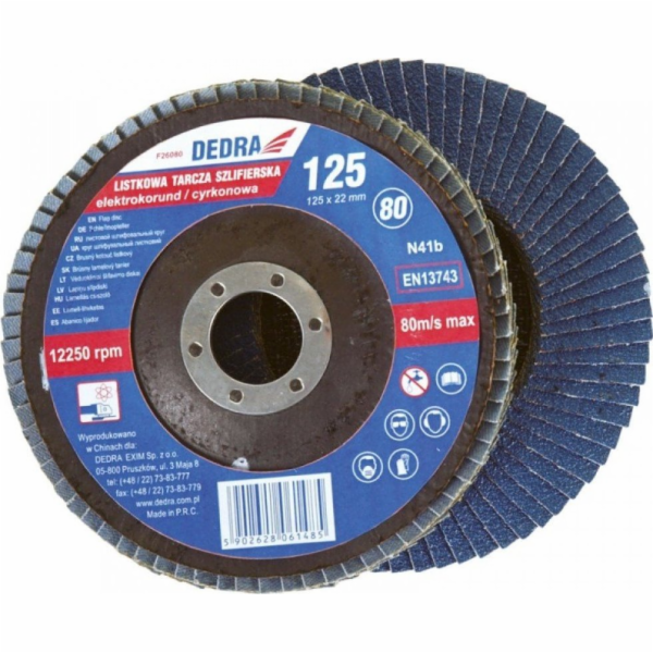 Dedra Flap brusný kotouč 125x22mm, zirkonium 120 - F26120