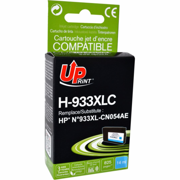 Inkoust UPrint H-933XL-C / CN054AE No.933XL (azurová)
