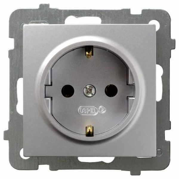 Ospel Single Schuko Socket Silver JAKO OSPEL