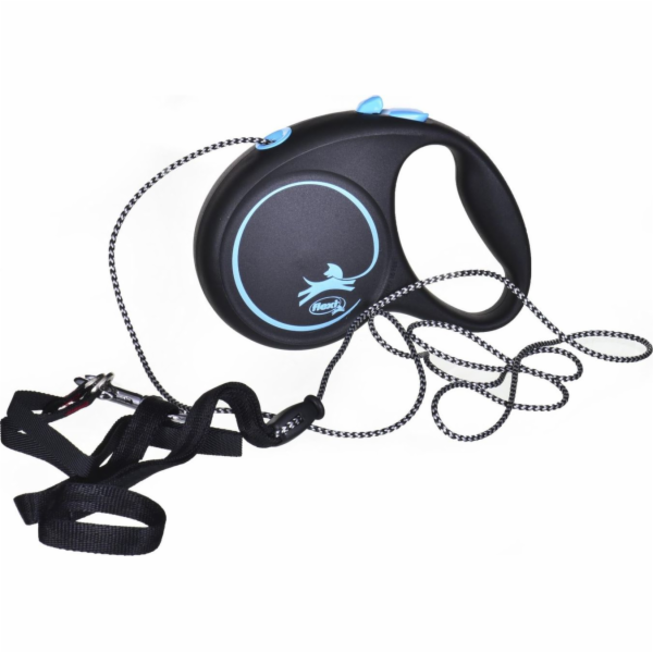 Vodítko Flexi Automatic Black Design M, 5 m kabel, modré