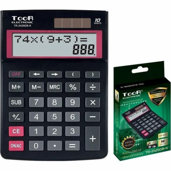 Elektronická kalkulačka Toor Dvouřádková kalkulačka s 10 ...