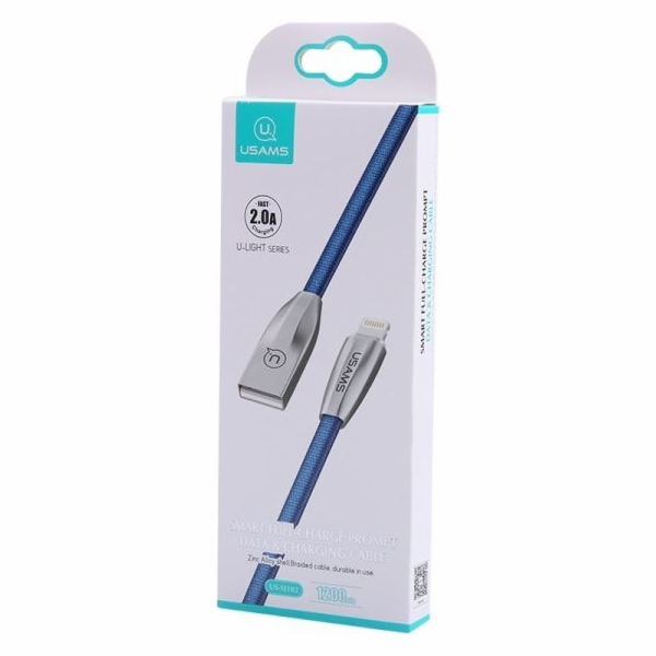 Usams USB-A – Lightning kabel 1,2 m modrý (IPZSUSB03)