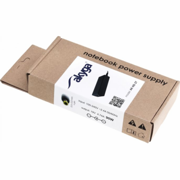 Zdroj notebooku Akyga 90 W, 3 mm, 4,7 A, 19 V (AK-ND-27)