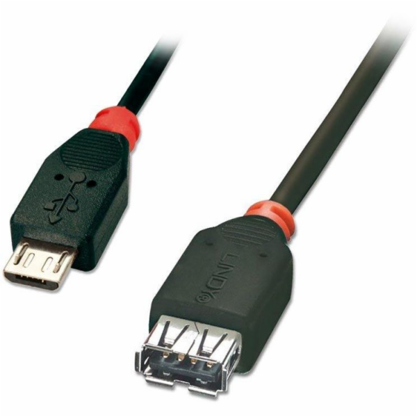 Lindy microUSB - USB-A USB kabel 1 m černý (31936)