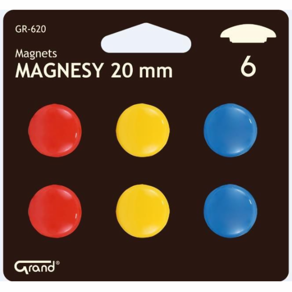 Velké magnety 20 mm 6 kusů blistr - 192691